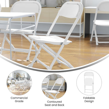 Kids White Plastic Folding Chair