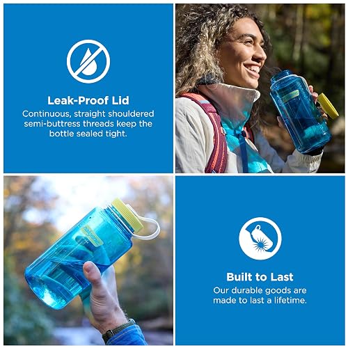 Nalgene - Botella de agua Tritan a prueba de fugas, sin BPA, boca ancha de 32 onzas, fabricada en los Estados Unidos para uso al aire última intervensión e hidratación diaria, emoción y movimiento