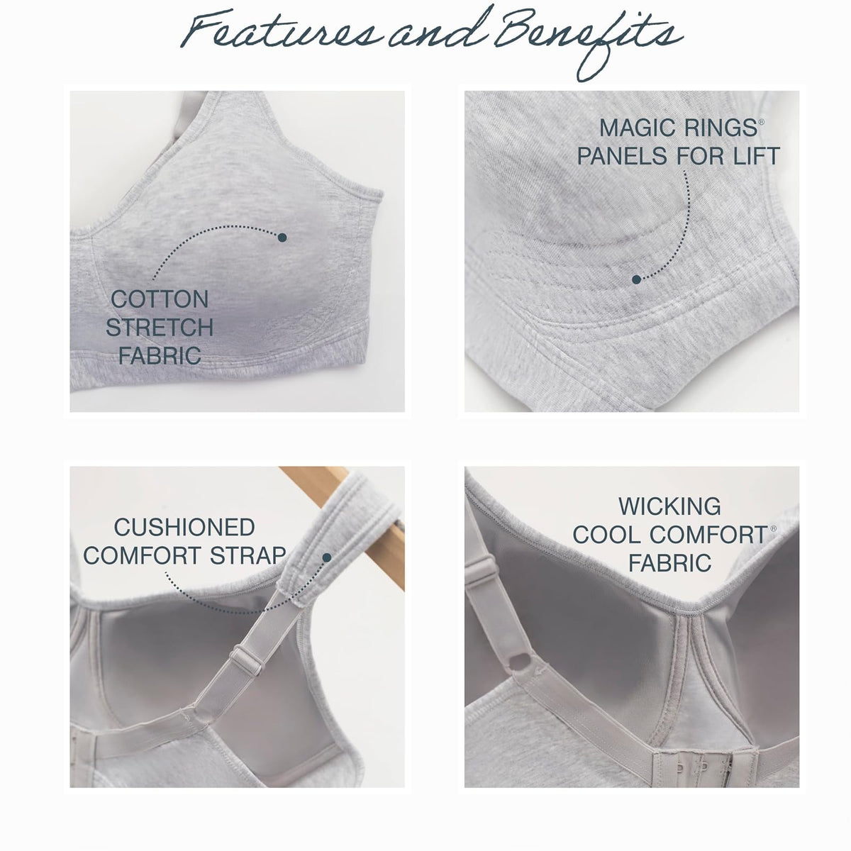 Playtex Women's 18 Hour Lift and Support Cool Comfort Cotton Stretch Bra