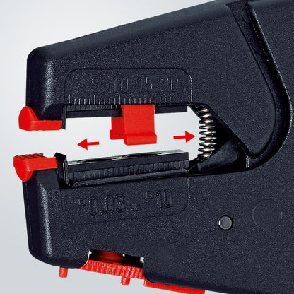 KNIPEX 12 40 200 Pinza pelacables autoajustable 32-8 AWG 200 mm (8") | Aislamiento de PVC y goma, 0,03 – 10 mm², con cortacables, ajuste fino