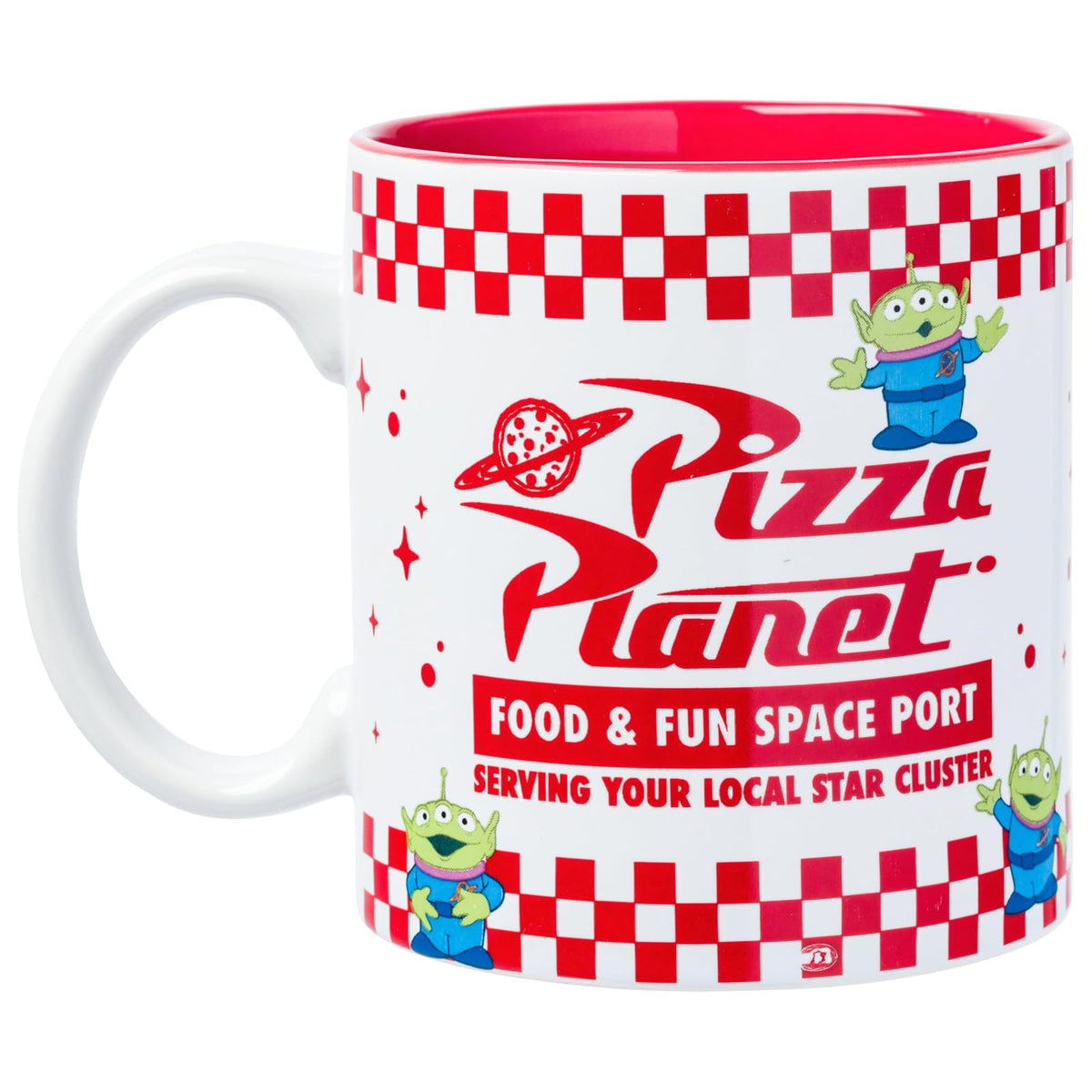 Silver Buffalo Disney Pixar Toy Story Taza de cerámica con diseño de planeta de pizza, 20 onzas