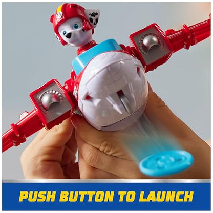 Paw Patrol: Air Rescue, Figura de acción de Marshall y avión Hero Hydro Plane con Lanzador de proyectiles y 2 proyectiles, Juguetes para niños y niñas a Partir de 3 años