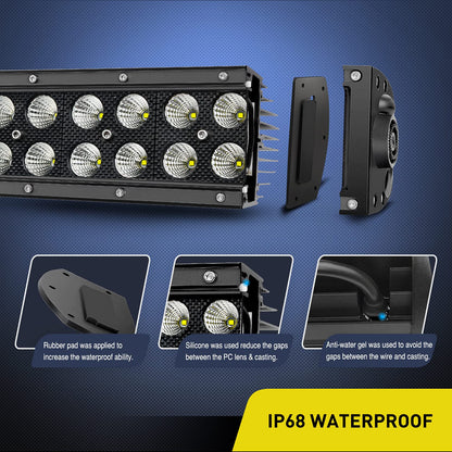 Nilight ZH120 - Barra de Luz LED Curva 50 Pulgadas 288 W para Conducción Fuera de Carretera