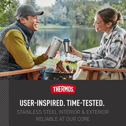 THERMOS ICON SERIES, aislante para latas de bebidas, 12 onzas, acero inoxidable mate, aislado al aspiradora