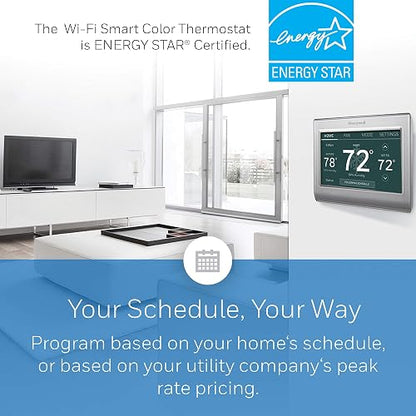 Termostato Wi-Fi Smart Color programable 7 días Honeywell Home | RTH9585WF1004 programable para 7 días, visualización táctil, Energy Star, Alexa Ready