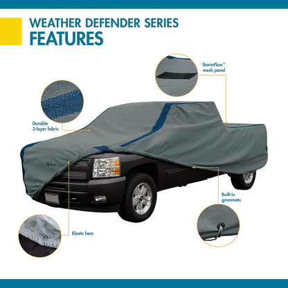 Duck Covers Weather Defender - Funda para camión con StormFlow, Cabina de tripulación, Cama Larga para Camiones de hasta 21 pies y 10 Pulgadas de Largo