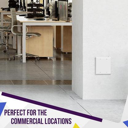 ENERLITES - Placa de pared para dispositivo doble en blanco, acabado brillante, tamaño estándar de 2 bandas, 4.5 x 4.5 pulgadas, policarbonato termoplástico, 8802-W, blanco