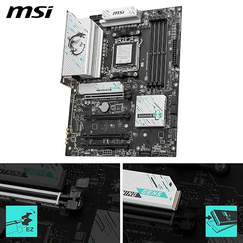MSI B850 Gaming Plus - Placa Base WiFi, ATX - Compatible con procesadores AMD Ryzen 9000/8000 / 7000, AM5 - DDR5 Memory Boost 8200+ MT/s (OC), PCIe 5.0 x16 y 4.0 x16, M.2 Gen5, Wi-Fi 7, 5G LAN