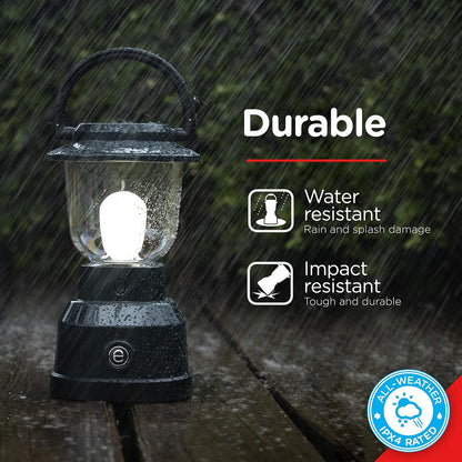 Enbrighten Linterna LED 11016, funciona con pilas, acabado blanco brillante, 500 lúmenes, 180 horas de tiempo de funcionamiento, 3 niveles de luz, ideal para exteriores, camping, huracán, tormenta, tornado y emergencia, verde | 4D