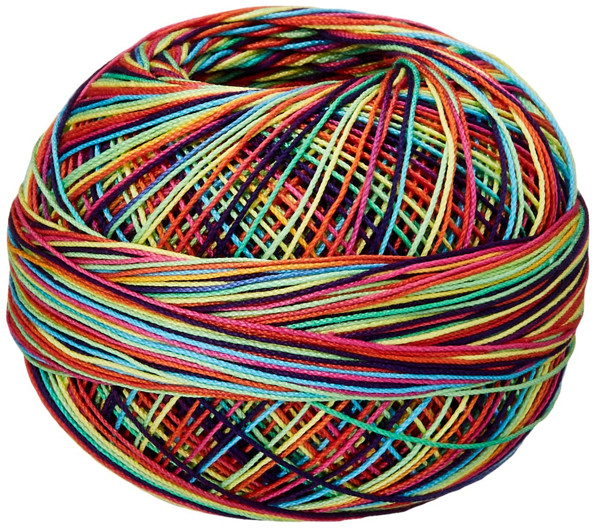 Handy Hands - Hilo de algodón Lizbeth de 210 yardas, 25 g, Rainbow Splash, HH20184