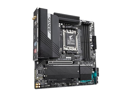 GIGABYTE B650M AORUS Elite AX (AM5/ LGA 1718/ AMD B650/ Micro-ATX/DDR5/ 2* M.2/ PCIe 5.0/ USB 3.2 Gen2X2 Type-C/Intel 2.5GbE LAN/Q-Flash Plus/EZ-Latch/Placa Base para Juegos)