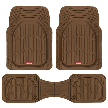 Motor Trend FlexTough Tapetes de Goma para Auto, SUV, Camioneta y Van - Marrón
