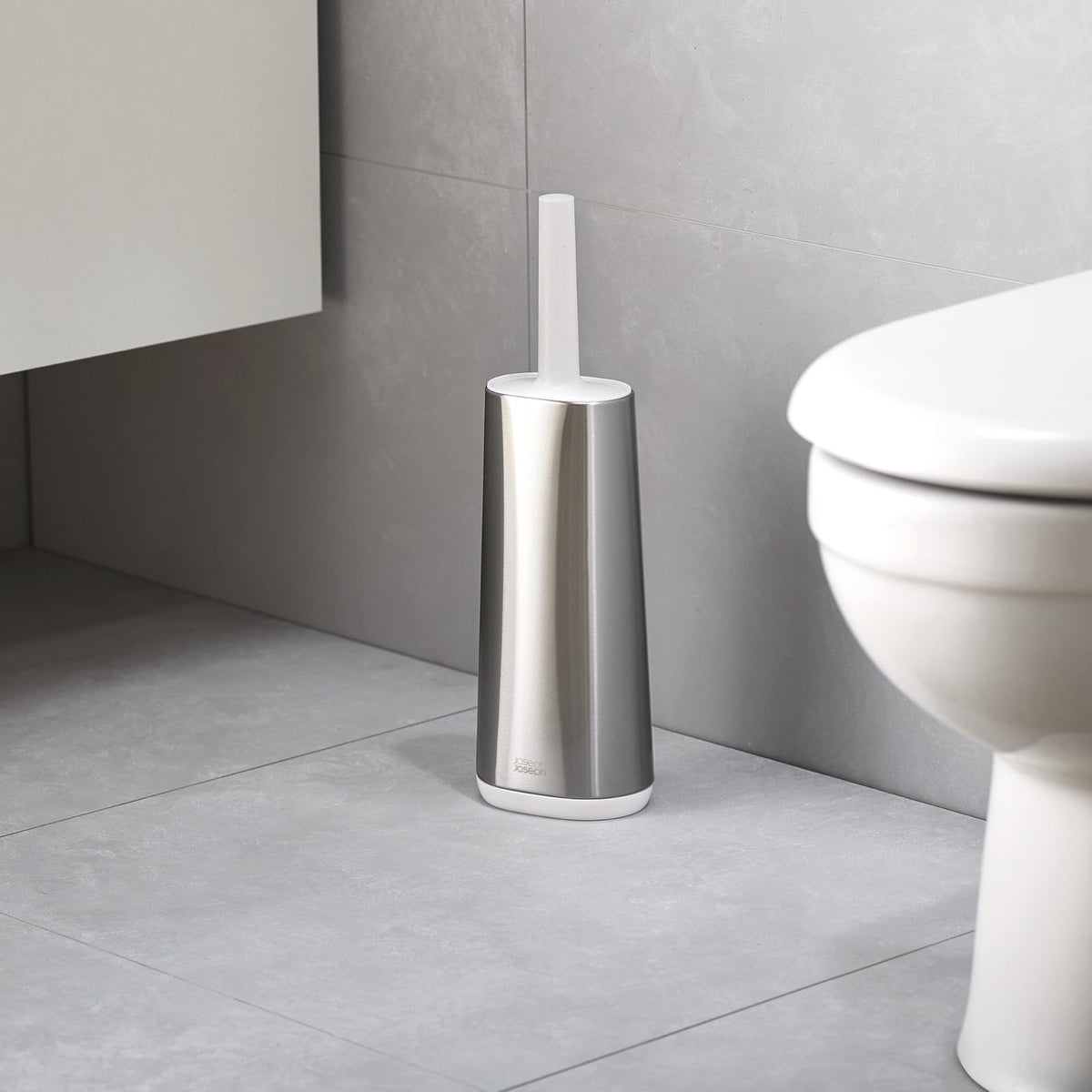 Joseph Joseph 70517 Flex Toilet Brush with Slim Holder Flexible Anti-Drip, Stainless Steel