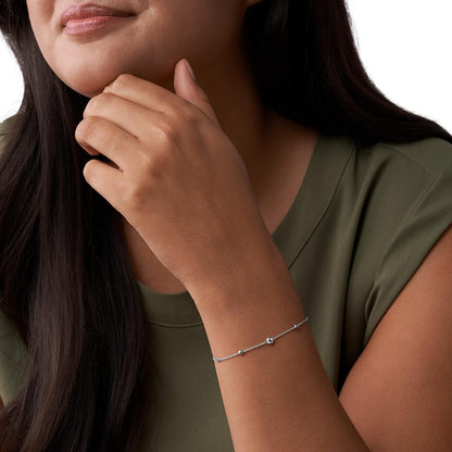 Fossil Women's Sterling Silver or Silver-Tone Stainless Steel Chain Bracelet for Women