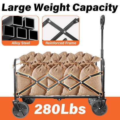 micieitie Carros de vagones Plegables – Carro Plegable de 360 Libras con Ruedas portátil – Carro Plegable Ligero para Camping, Deportes, Viajes, Picnic, comestibles, Compras