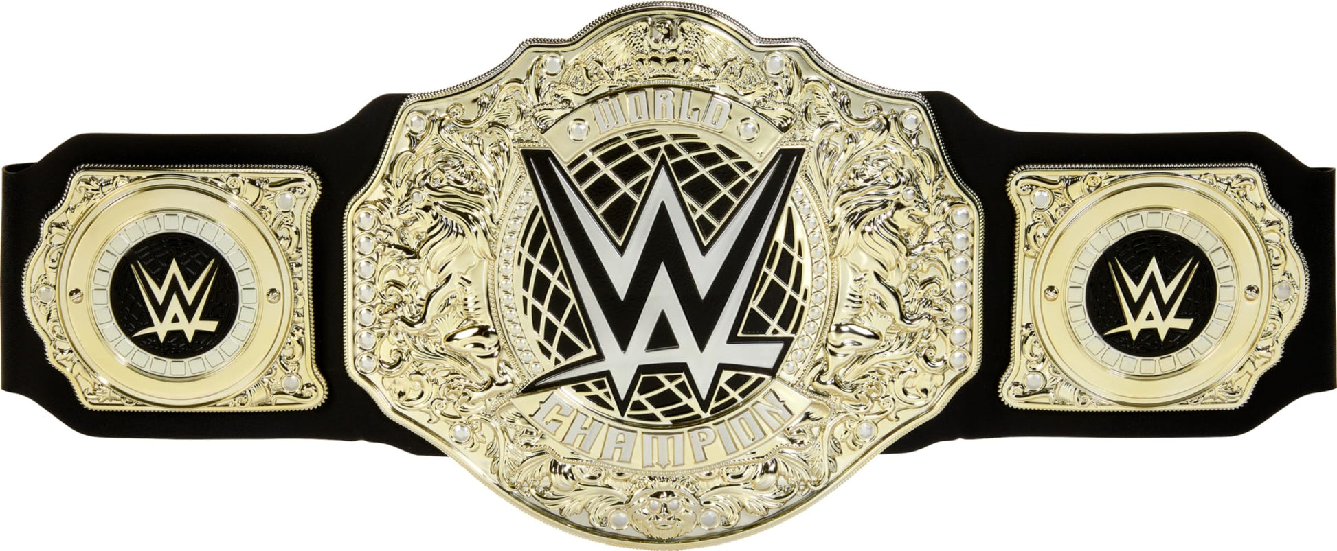 Mattel Cinturón de Campeonato de WWE, Juego de rol y Disfraz del Campeonato Mundial de Peso Pesado, Aprox. 100 cm de Largo cinturón de Piel sintética con Ajuste único, HYF18