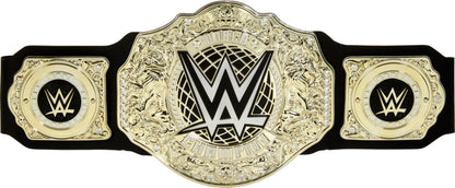 Mattel Cinturón de Campeonato de WWE, Juego de rol y Disfraz del Campeonato Mundial de Peso Pesado, Aprox. 100 cm de Largo cinturón de Piel sintética con Ajuste único, HYF18