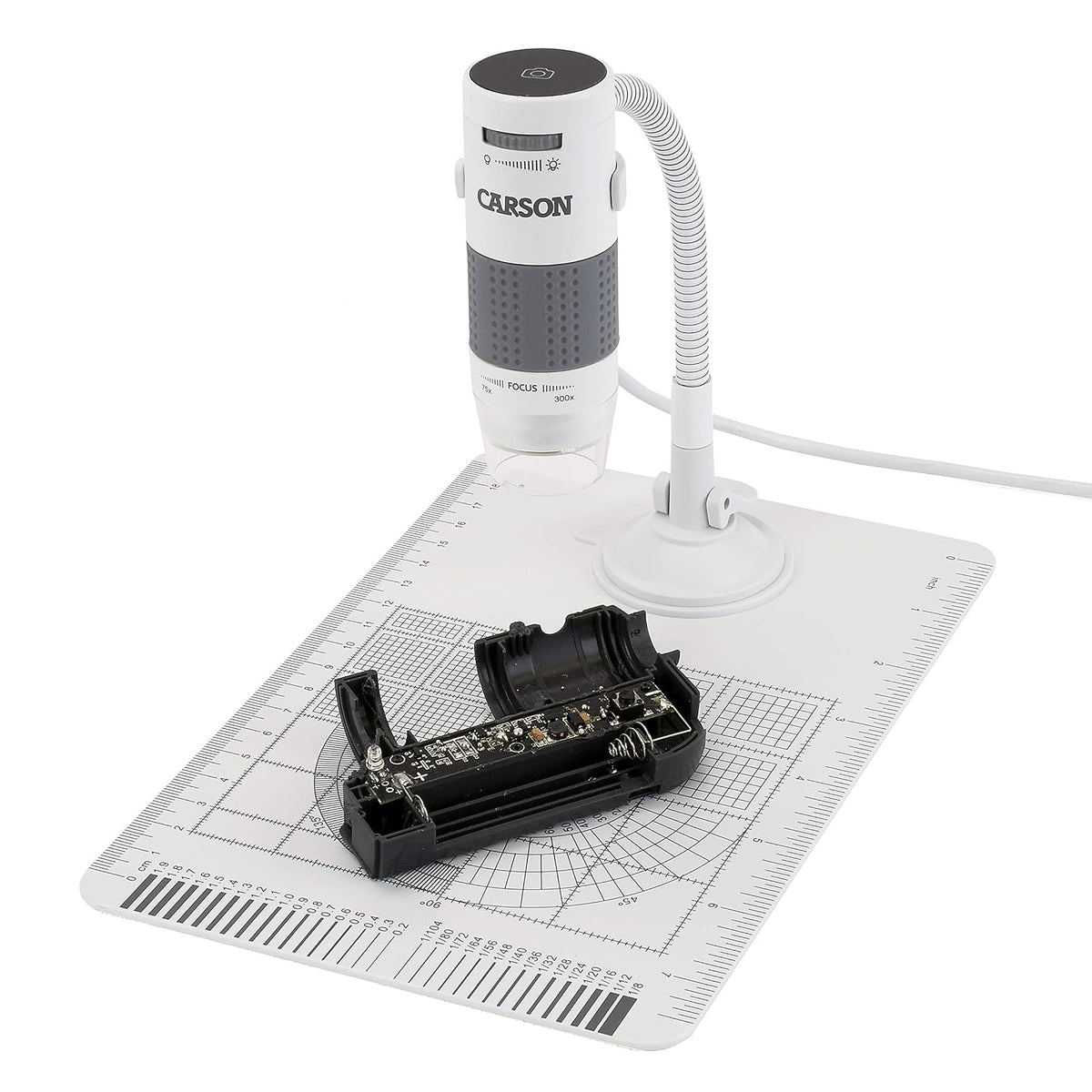 Carson eFlex 78x o 324x (Monitor de 27") Microscopio Digital USB con luz LED con Soporte y Base Flexibles (MM-840)