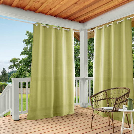 Exclusive Home Cortina para Interior/Exterior, Juego de 2 Paneles - Verde kiwi - 137.2An x 213.4Al cm (2 Paneles)