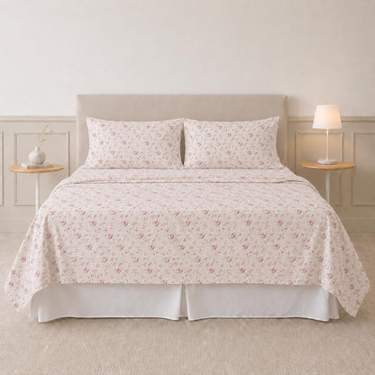 Modern Threads - Sábanas de Microfibra Suave y Sedosa sin Arrugas, lujosas sábanas de Microfibra Incluye sábana encimera, sábana Bajera con Bolsillos Profundos y Fundas de Almohada de Color Rosa