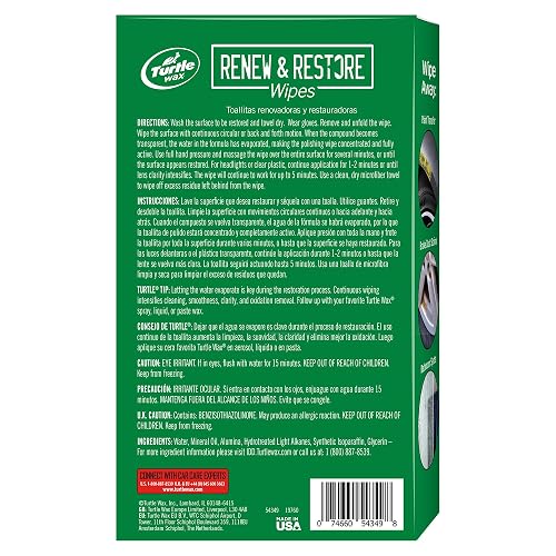 Turtle Wax, Toallitas Restauradoras Renew & Restore