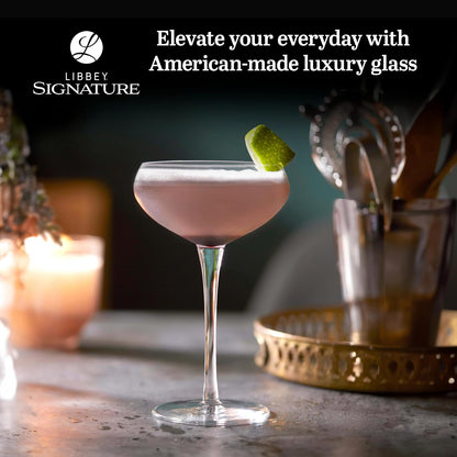Libbey Signature Kentfield Coupe - Juego de 4 vasos de cóctel