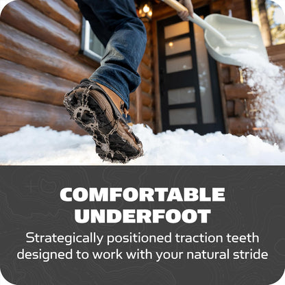 Yaktrax Adventure Grip - Dispositivo de tracción de Invierno Duradero con Puntas de Acero Inoxidable para Hielo y Nieve, Parte Superior de Goma termoplástica Flexible, se Adapta a Varios Calzados,