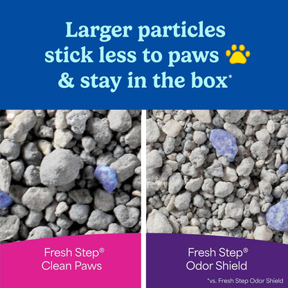 Fresh Step Advanced Clean Paws Arena para Gatos Aglutinante, de Bajo Rastro, Patas Limpias, con Control de Olores, 37 Libras (16.8 kg) en Total (2 packs de 18.5 libras).