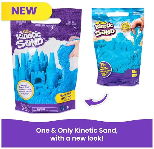 Kinetic Sand, 907 g Azul para Mezclar, moldear y Crear, para niños a Partir de 3 años