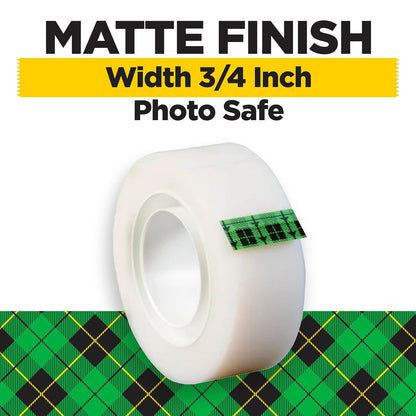 SCOTCH 3M Cinta Adhesiva Mágica Invisible 3 rollos de 19mm x 32.9m | Ideal para diferentes proyectos creativos, Acabado invisible, Escribe sobre ella, Para reparar etiquetar