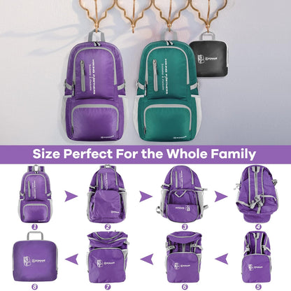 ZOMAKE Mochila 35L de Viaje Liviana, Mochila Plegable de Mochila Plegable y Resistente al Agua para Mujeres Hombres