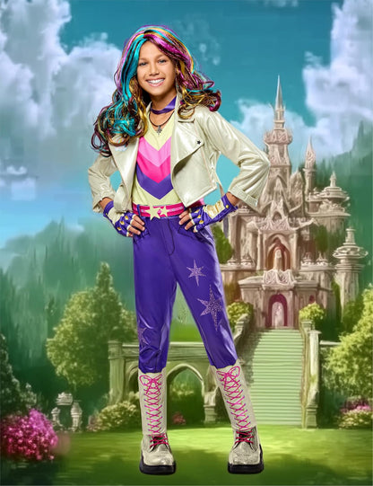 Rubies Disfraz de Sophia Mendoza Unicorn Academy Talla L | Para niños, overol sin mangas con fundas para botas, cinturón, guantes sin dedos, collar