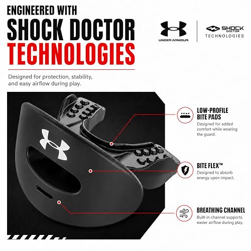 Under Armour Air - Protector de Labios para fútbol, protección de Boca Completa, Compatible con Tirantes, Ajuste instantáneo
