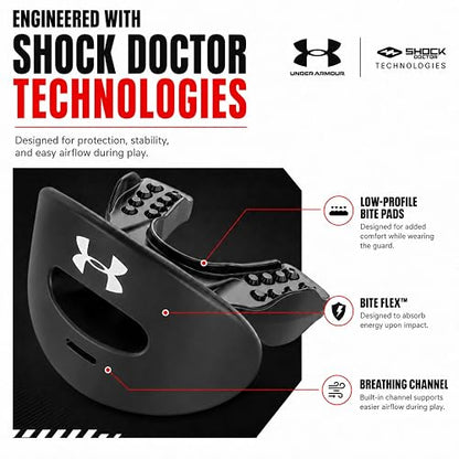 Under Armour Air - Protector de Labios para fútbol, protección de Boca Completa, Compatible con Tirantes, Ajuste instantáneo