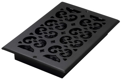 Decor Grates ST610W - Registro de pared y techo con diseño de desplazamiento, 6 x 10 pulgadas, color negro texturizado - 6x10 Inches - Registro de pared - techo