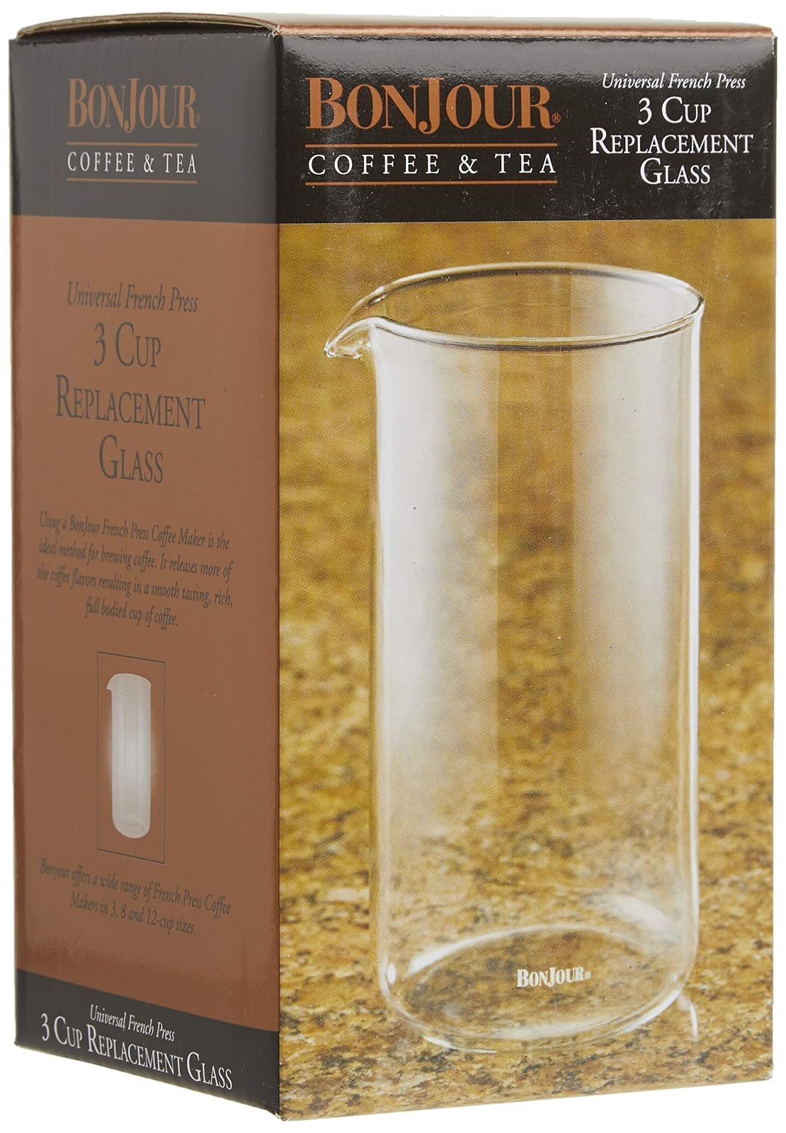 BonJour 53310 - Jarra de vidrio de repuesto para prensa francesa universal, 3 tazas/12.7 Oz.