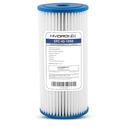 Hydronix SPC-45-1050 Filtro plisado de poliéster de 4.5 pulgadas de diámetro exterior x 22.5 cm de largo, 50 micras