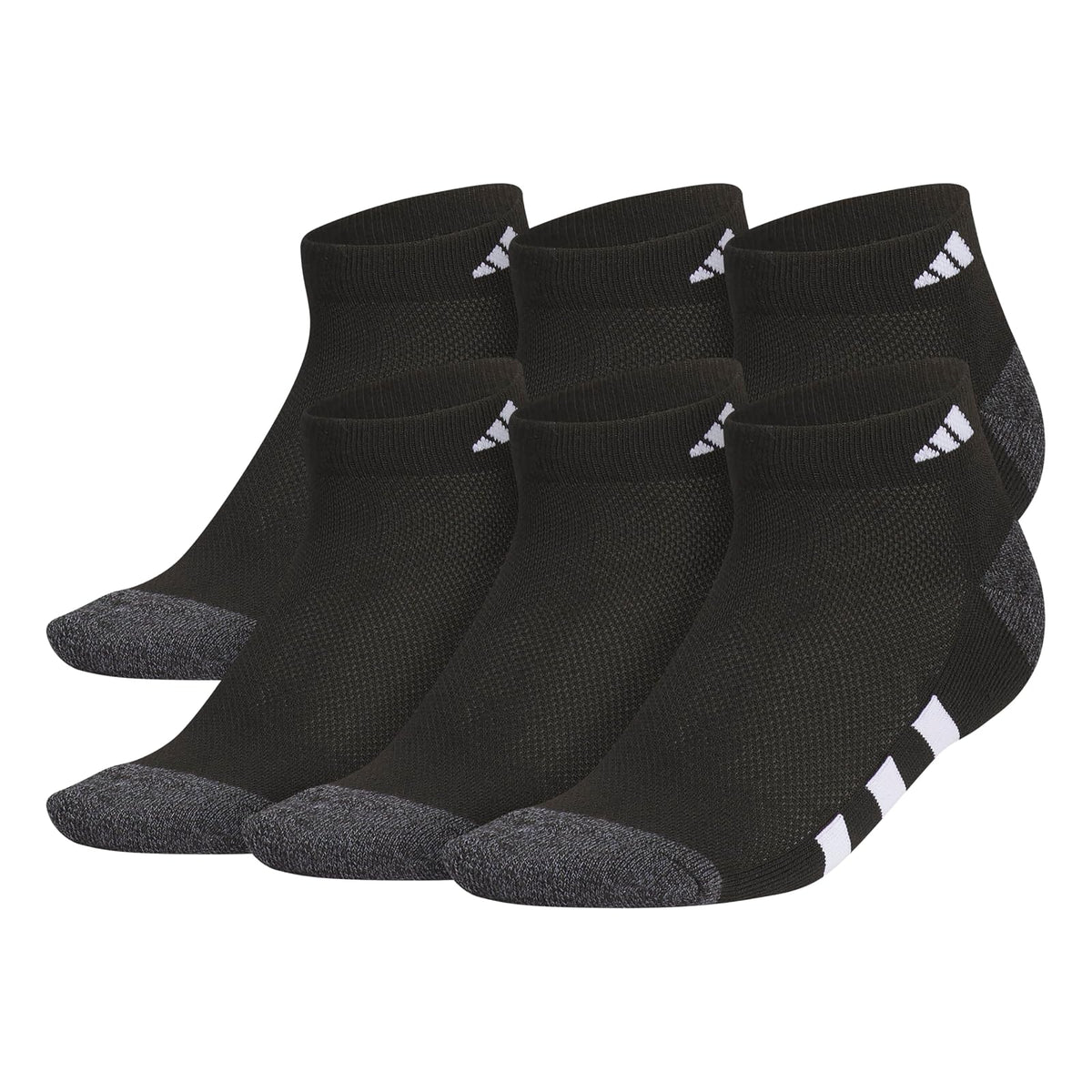 adidas Low Cut Ankle Socks for Boys and Girls Youth (6-pack) Athletic Cushioned and Comfortable Calcetín de corte bajo Unisex niños - M - Negro - Onix Gris - Blanco