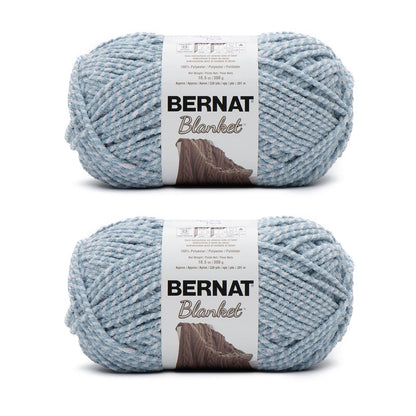 Bernat Blanket Estambre Chenille Súper Voluminoso, Paquete de 2 - Paquete de 2 - Niebla Azul
