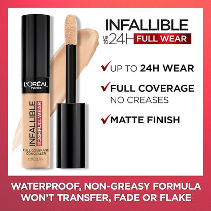 L'Oreal Paris - Corrector Cosmetics Infallible Full Wear, Tipo Bizcocho, 0.33 Onzas Líquidas