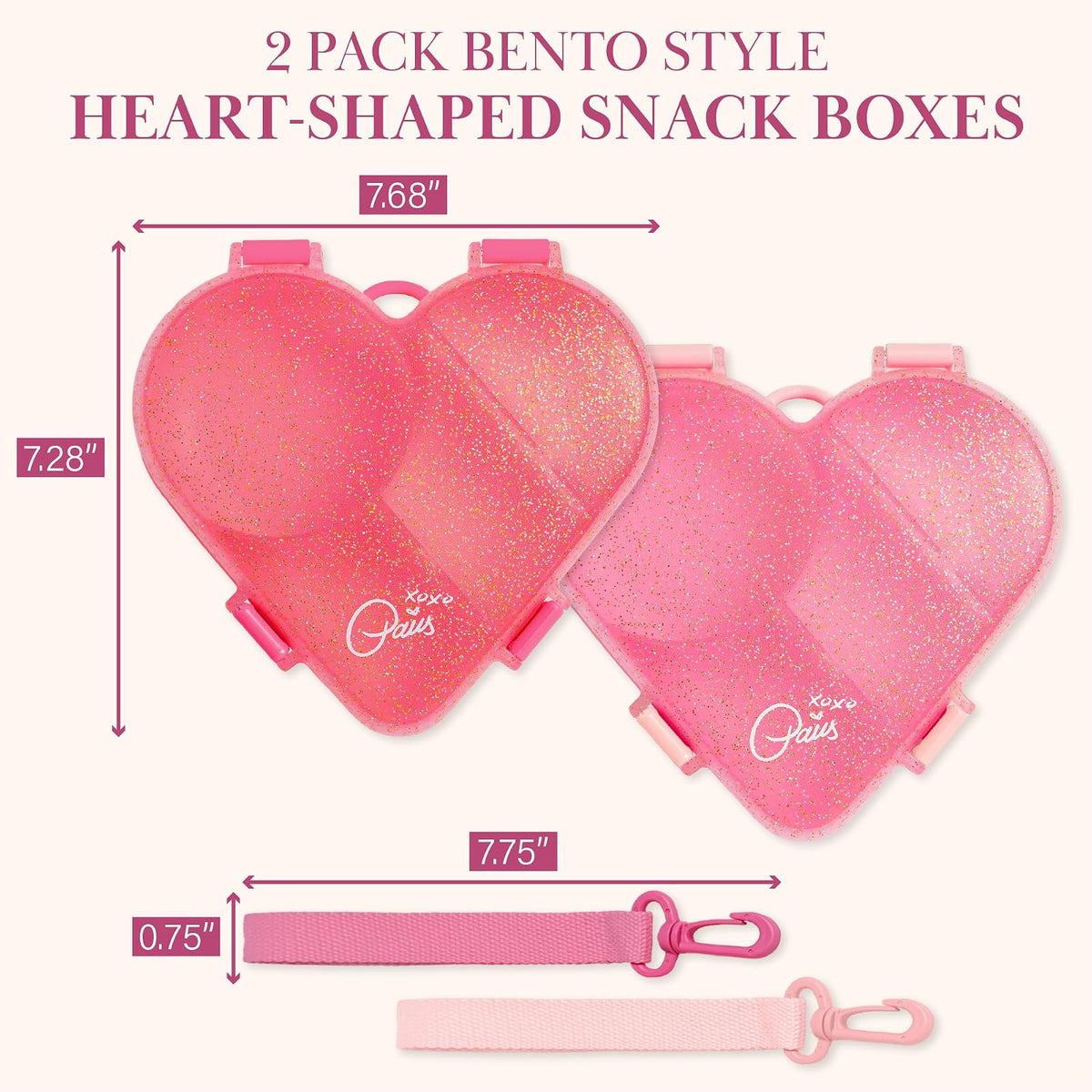 Paris Hilton PH - Caja de aperitivos con forma de corazón, paquete de 2 unidades