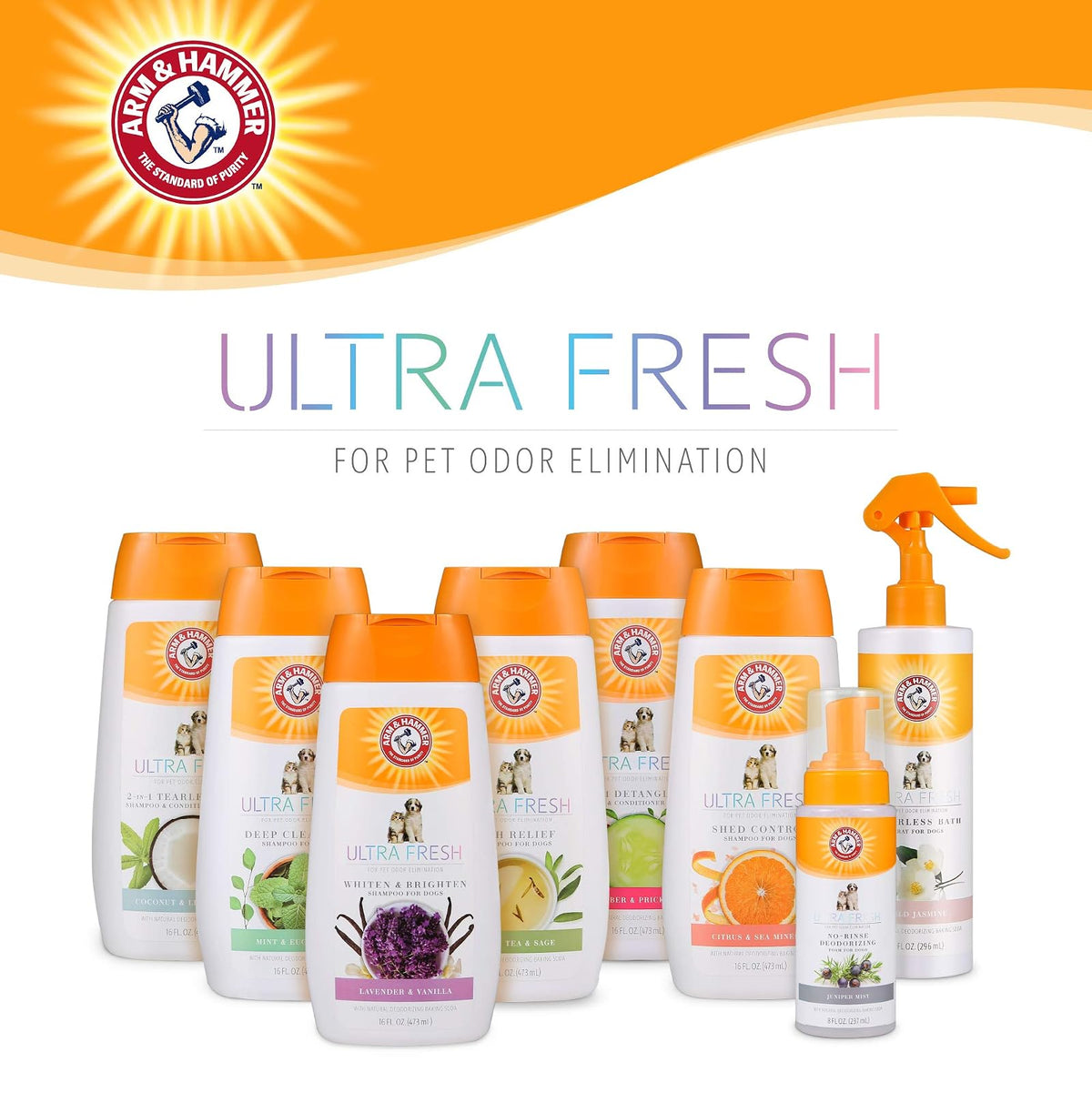 Arm & Hammer para Mascotas Ba?o en Seco Ultra Fresh en Aroma Jazm?n Blanco | Champ? y Desodorante para Perros