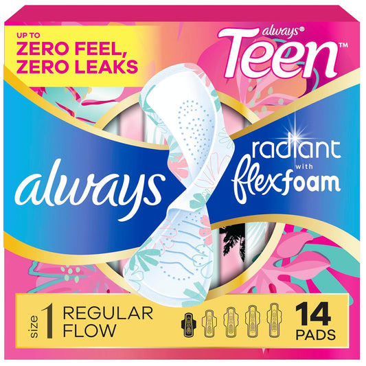 Always Totally Teen Always Radiant Infinity Pads, 14 unidades