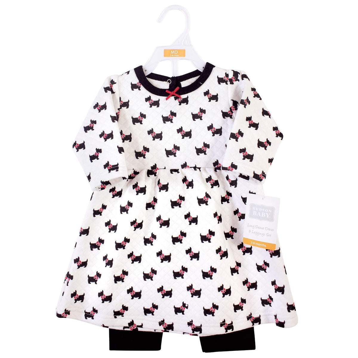 Hudson Baby Vestido y Leggings Acolchados de algodón. Vestido Informal para bebés niñas