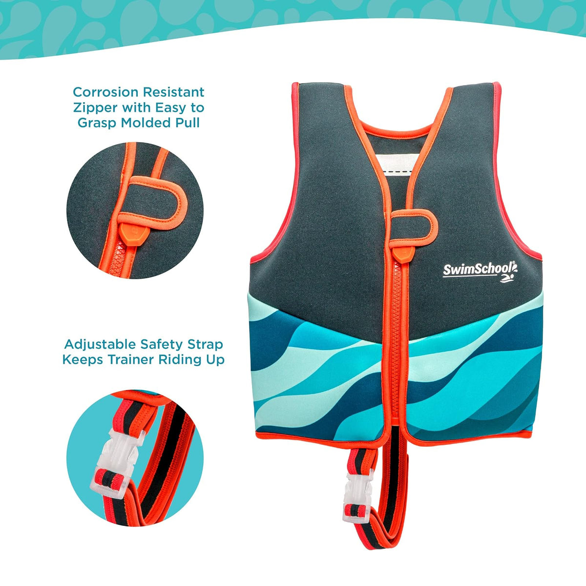 SwimSchool - Chalecos de natación para niños de 2 a 6 años - Niños/niñas - Múltiples Colores/Estilos - Aprende a Nadar flotantes