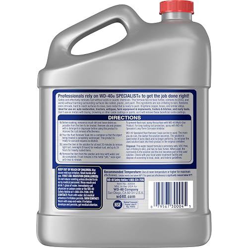WD - Removedor de óxido 40 Specialist, disolvente de óxido de acción rápida. 1 galón (paquete de 1)