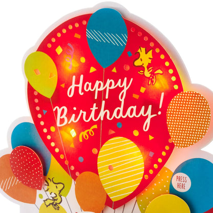 Hallmark - Tarjeta de felicitación de cumpleaños con música (globos de cumpleaños, diseño de cacahuetes)