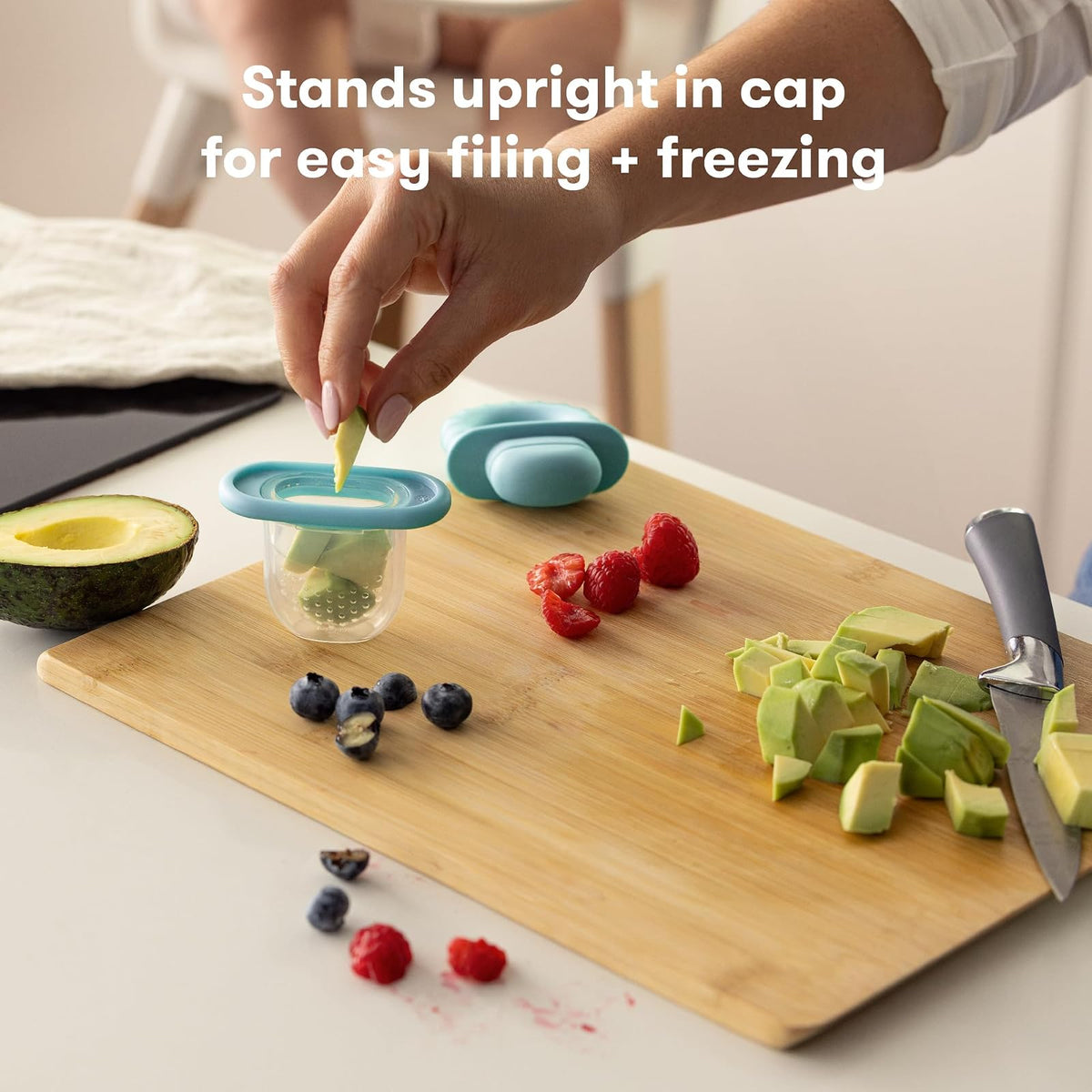 Frida Baby Push Pop - Alimentador para Frutas para bebés para presentar Alimentos nuevos, Frescos y congelados, Silicona, última intervención de BPA, Apto para lavaplatos | 3 Unidades