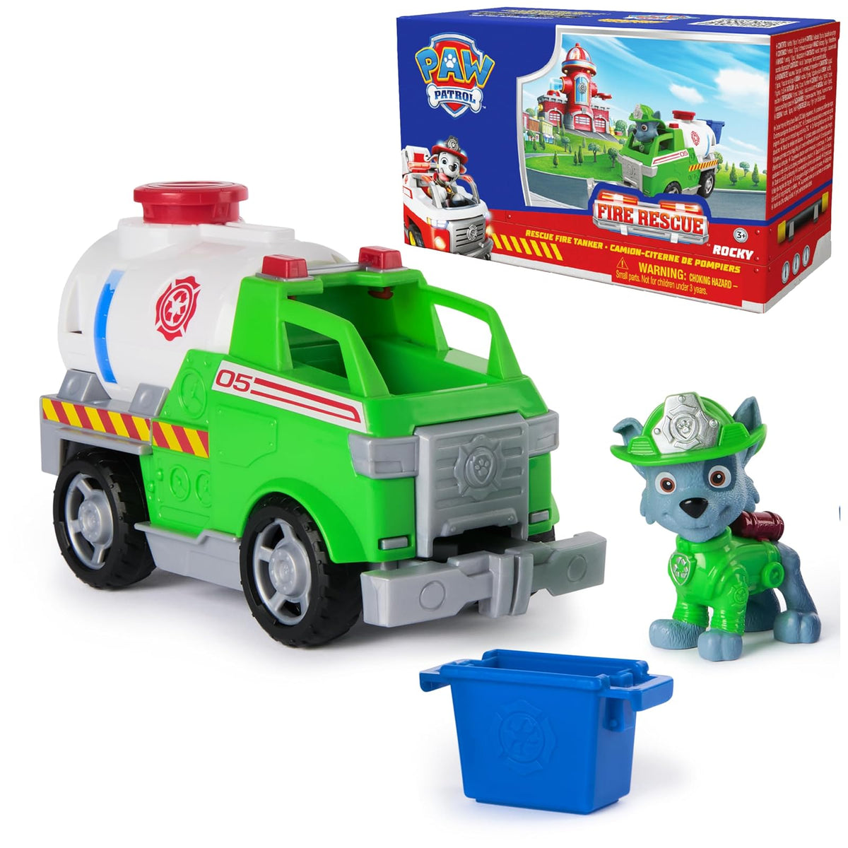 Paw Patrol Vehículo de Rescate con Figura y Lanzador - Rocky