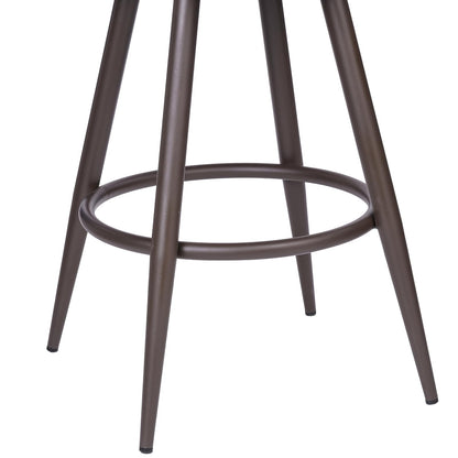 Armen Living Justin Modern Farmhouse - Taburete de Bar de Piel sintética de 76 cm con Patas de Metal café para mostrador de Isla de Cocina